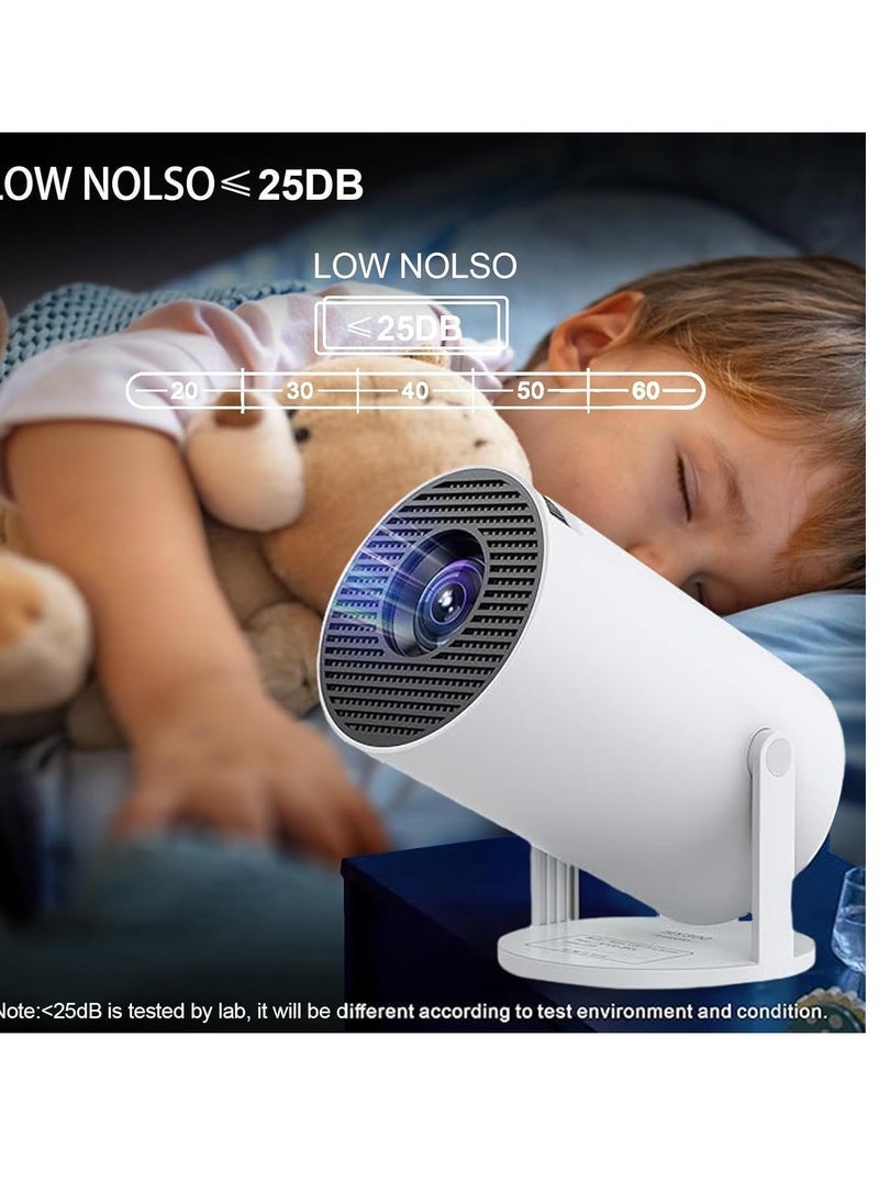 HY300 Pro Mini Projector – Portable Smart Projector with 180° Rotation, 4K+ Support, WiFi 6 (5G), Bluetooth 5.0, Auto Keystone – Compatible with Android 13.0, TV Stick, HDMI, USB, TF, Audio - Image 4