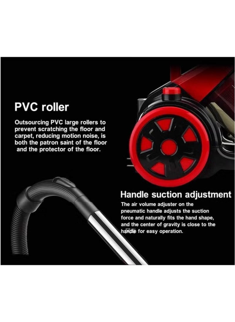 Denx Dinks Bagless Vacuum Cleaner, 1200W Dust Pick Vacuum with Filter, Suitable for Home, Hard Floors and Carpets, Lightweight with Strong Suction Power, Corded Vacuum, Large 2.2L Dust Bin, 4.2m Retractable Cord - Image 5