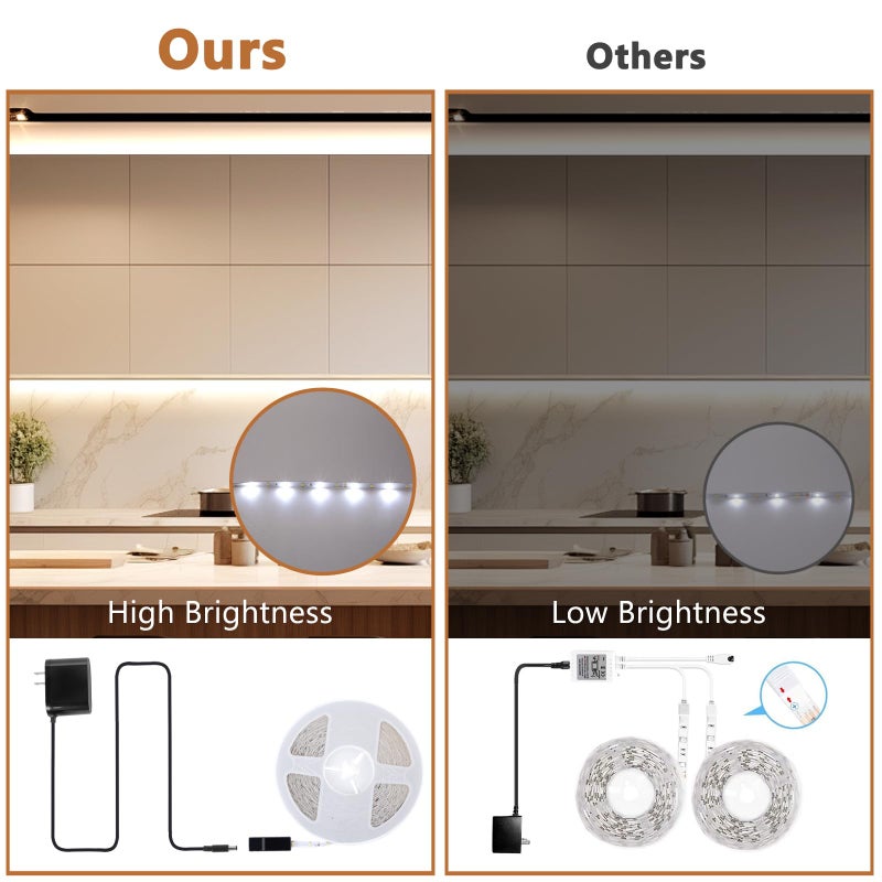 Wefomey White LED Strip Lights, 100ft Dimmable Bright 24V Led Tape Light with Remote and App Control, 2700K-6500K White 1440 LEDs Lights for Bedroom, Kitchen, Ceiling (1 Rolls of 100ft) - Image 5