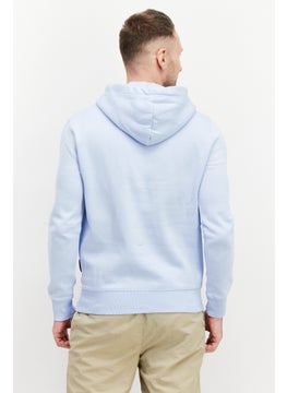 French Connection Men Brand Logo Front Pocket Fleece Sweatshirts, Baby Blue  - Image 3