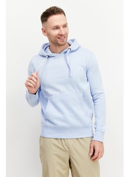 French Connection Men Brand Logo Front Pocket Fleece Sweatshirts, Baby Blue  - Image 1