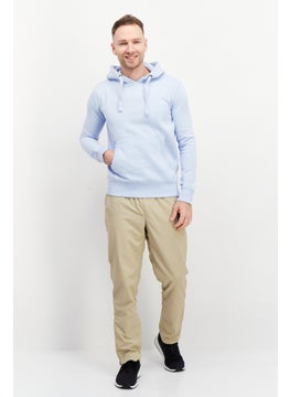 French Connection Men Brand Logo Front Pocket Fleece Sweatshirts, Baby Blue  - Image 2