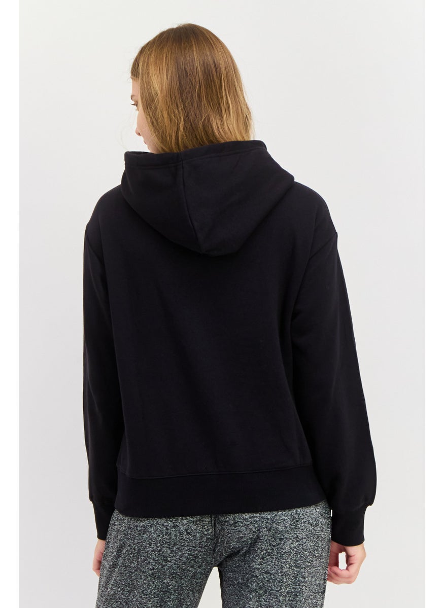 Champion Women Sportswear Fit Brand Logo Long Sleeves Outdoor Sweatshirt, Black  - Image 2