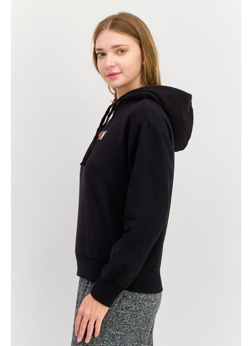 Champion Women Sportswear Fit Brand Logo Long Sleeves Outdoor Sweatshirt, Black  - Image 4