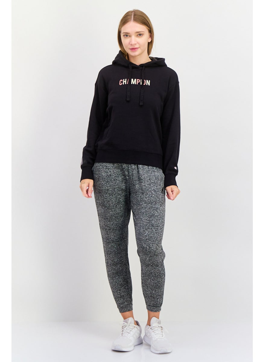 Champion Women Sportswear Fit Brand Logo Long Sleeves Outdoor Sweatshirt, Black  - Image 3