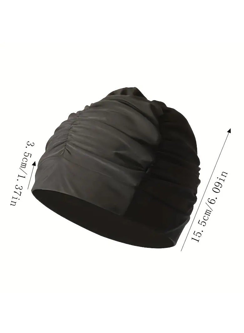 Goolsky Solid Color Swimming Cap, Stretchy Comfortable Swim Cap For Long Hair, Swimming Training Equipment For Men Women - Image 2