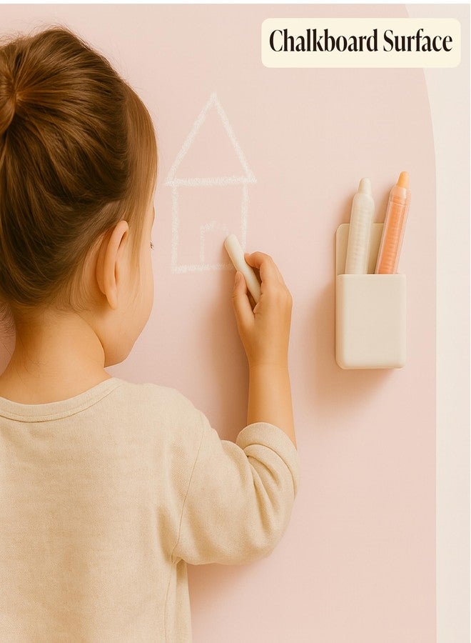 Orelle MagicWall | Magnetic Arch Wall Decal - Repositionable & Renter-Friendly | Peel & Stick Magnetic Wall Decal Chalkboard | Playroom Essentials | Large 24 x 39” | Pink - Image 4