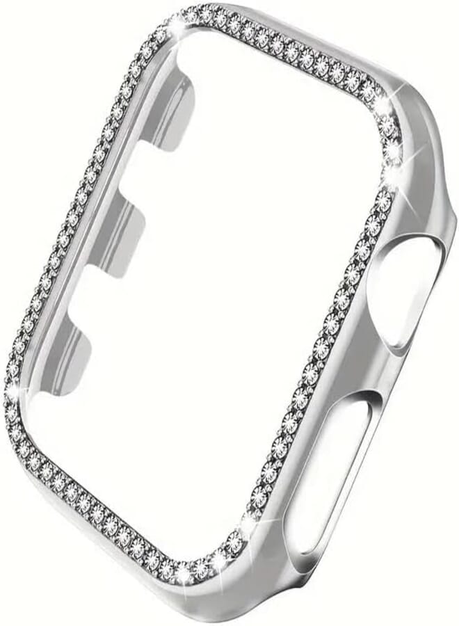 Watch Case 49mm Astrass Diamond - Protection Against Scratch, Fingerprints and Shatterproof - Waterproof and Dustproof - Stylish Design for Women and Girls (Silver)