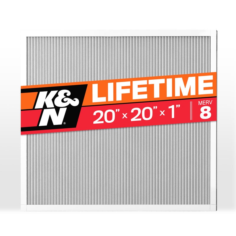 K+N فلتر هواء فرن HVAC KN 20X20X1 يدوم مدى الحياة قابل للغسل Merv 8 آخر فلتر HVAC ستشتريه على الإطلاق تنفس بأمان في المنزل أو في المكتب HVC812020