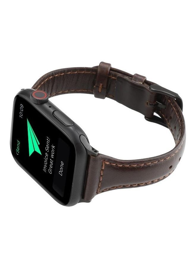 NIBEMINENT Replacement Watchband For Apple Watch Series 7 41mm/6 & SE 5 4 40mm/3 2 1 38mm Coffee - Image 4
