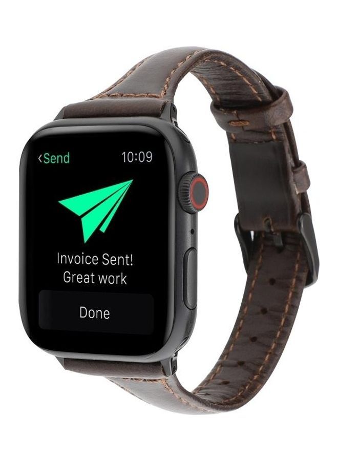 NIBEMINENT Replacement Watchband For Apple Watch Series 7 41mm/6 & SE 5 4 40mm/3 2 1 38mm Coffee - Image 3