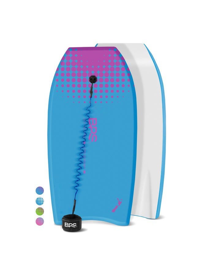 BPS 37 Inch Bodyboard with Boogie Board Wrist Leash (Blue / Purple) - Image 1