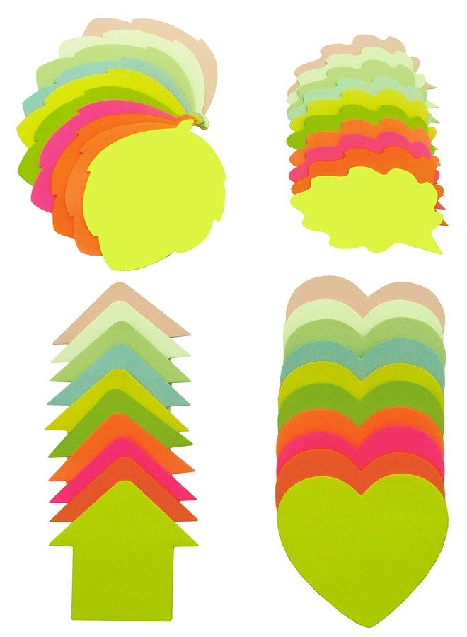 4A Shapes Sticky Notes,50 Sheets Neon Assorted and 50 Sheets Pastel Assorted in One Shape,12 Different Shapes Self-Stick Notes,50 Sheets/Pad,24 Pad/Pack,4A 50024 - Image 4
