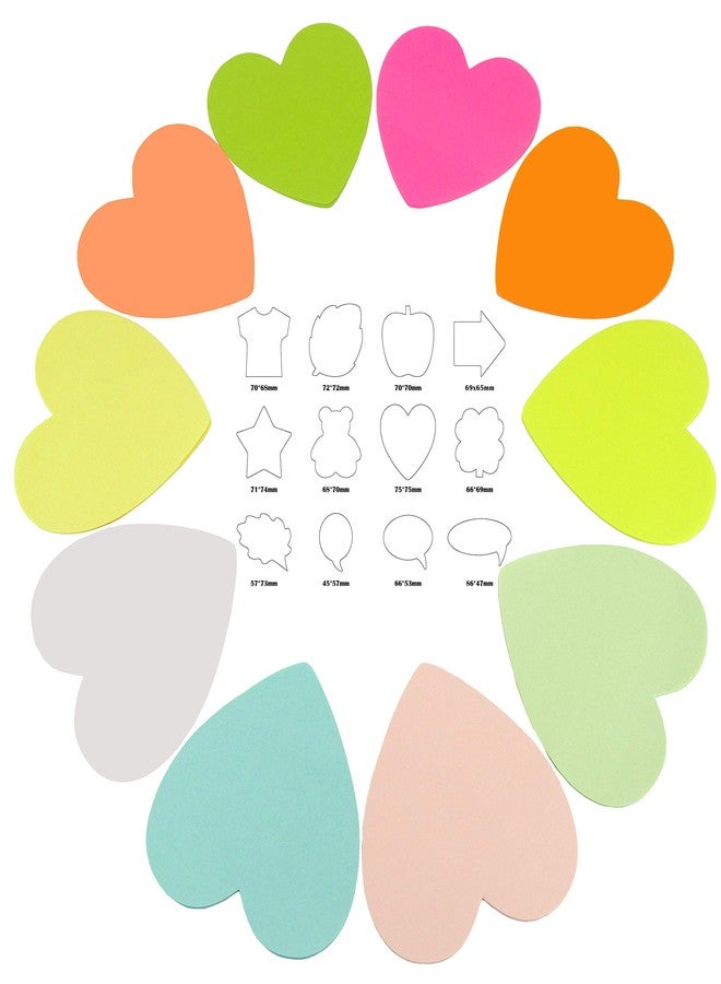 4A Shapes Sticky Notes,50 Sheets Neon Assorted and 50 Sheets Pastel Assorted in One Shape,12 Different Shapes Self-Stick Notes,50 Sheets/Pad,24 Pad/Pack,4A 50024 - Image 5