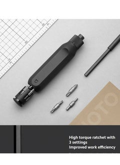 Xiaomi Mijia 16 In 1 Ratchet Screwdriver Set,with Extension Pole 8 Screw Bits Precision Portable Household Double Head Drill Repair Multifunctional Manual Screw Driver for Mobile Phone Computer Maintenance-MJJLLSD002QW Black  - Image 3