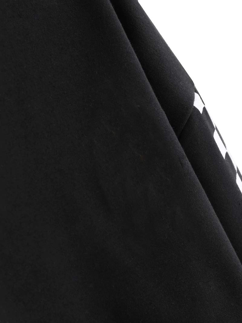 Imily Bela Kids Crop Tops Girls Hoodies Cute Plaid Long Sleeve Fashion Sweatshirts (13-14 Years, Black) - Image 3