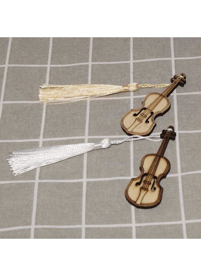 Generic - 100 Pieces White Tassels 13cm/5-Inch Silky Handmade Soft Tassels Floss Bookmark Tassels with 2-Inch Cord Loop for Jewelry Making, DIY Projects, Bookmarks - Image 1