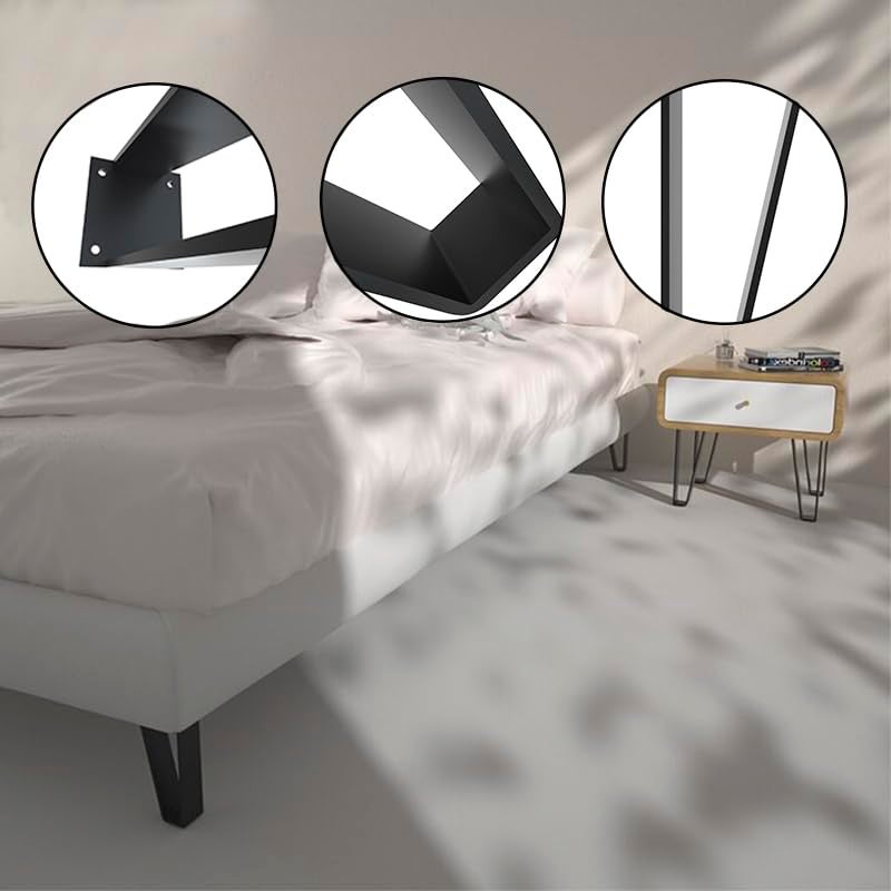 Oprika 4 Inch Triangle-Shape Metal Furniture Legs (4Pcs) Heavy Duty Furniture Table Legs Bench Legs Black For Sofa Mid Century Modern Metal Legs With Screws And Floor Protects Rubber (4 Inch) - Image 5