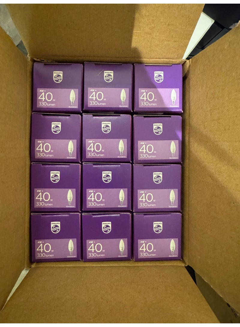 Philips (SET OF 12 LAMPS) Philips LED candle bulb provide a soft, diffuse light effect and an exceptionally long life. With a pure and elegant design, this light bulb is the perfect match for chandelier fixtures with small (E14) fitting   4W-E14-CCT 2700K - Image 5