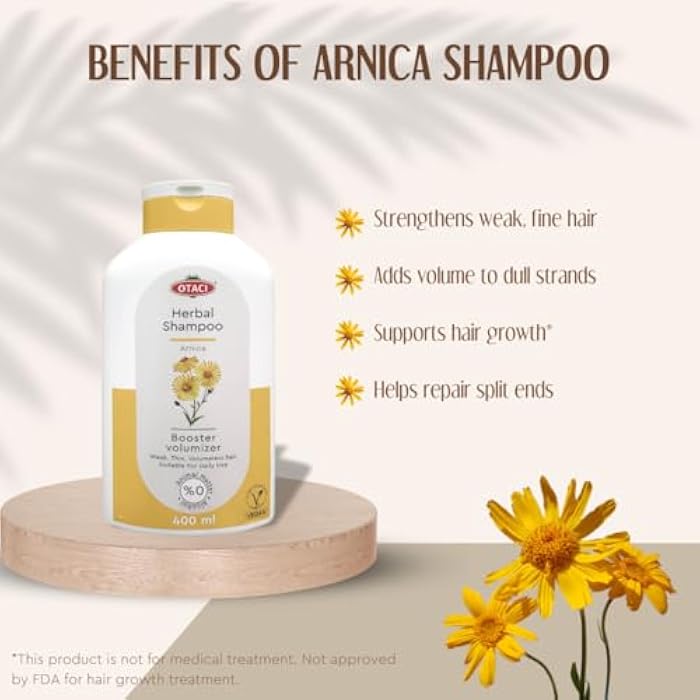OTACI Herbal Strengthening and Volumizing Shampoo with Arnica, Everyday Use For Weak, Fine, and Flat Hair, Horsetail, Ginseng, Provitamin B5, No Paraben, No Silicon, No Alcohol 13.5 Fl Oz - Image 5
