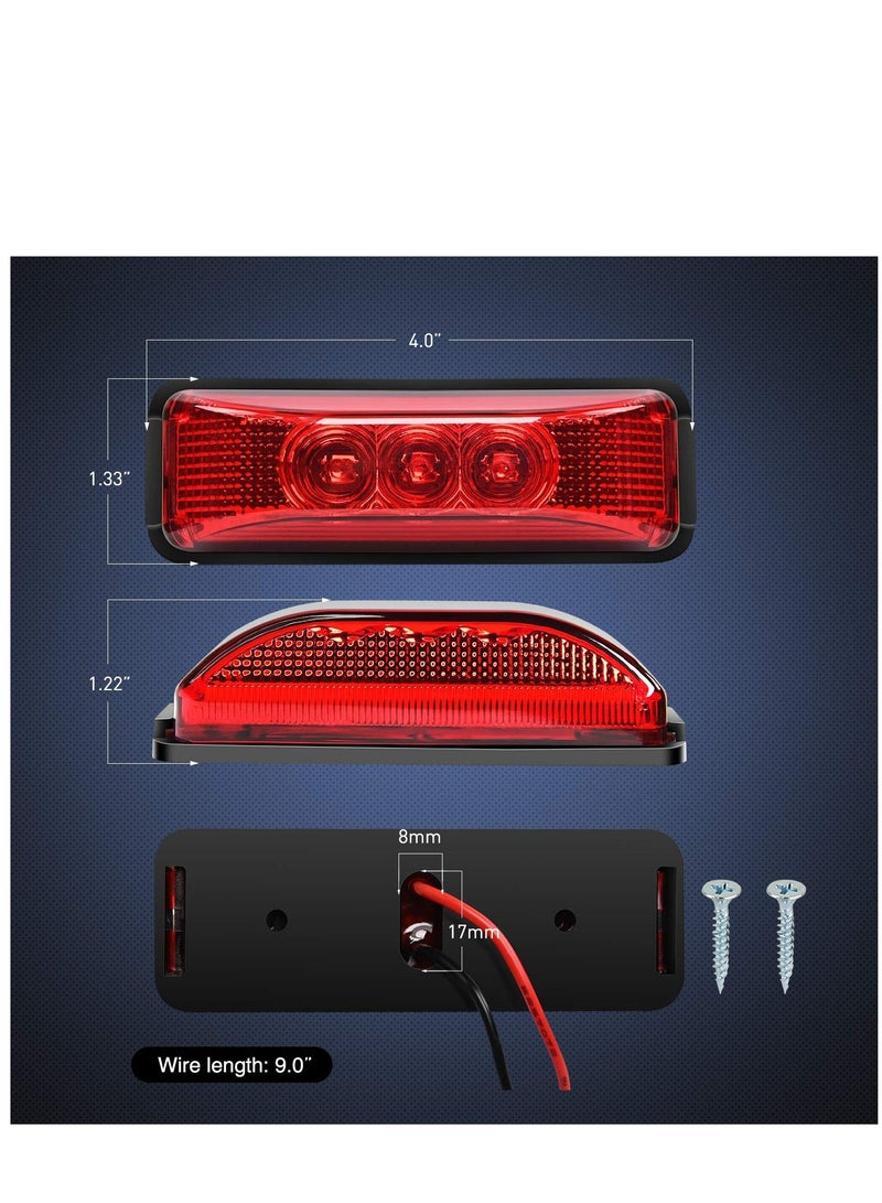 MUNTAQI LED Marker Light TL-33 4PCS 3.9 Inch 3 Led Truck Trailer Light Front Rear LED Side Marker Lights Clearance Indicator Lamp Waterproof Sealed Surface Mounted LED Marker Light - Image 4