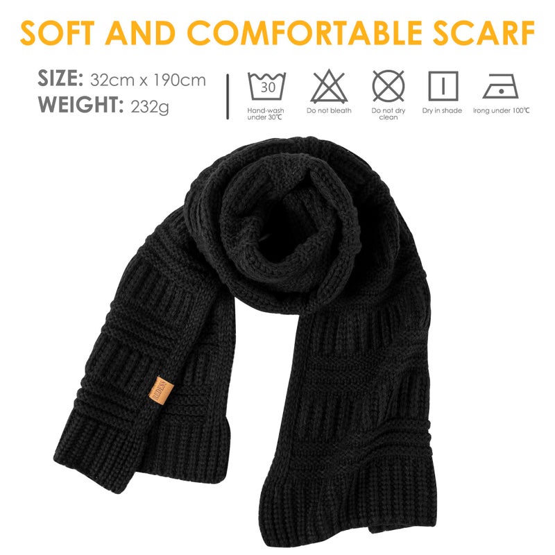 REDESS Women's Long Knit Scarf Winter Warm Big Wrap Thick Winter Cashmere Wool Large Chunky Scarf or Women - Image 2