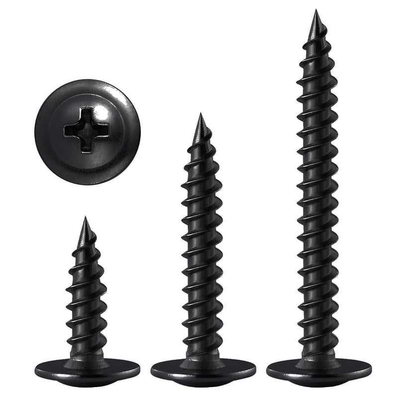 Wensilon Store (200 pcs)#8×1-1/4" Black Truss Head Wood Screws Quick Metal Self Tapping Zinc Oxide - Image 5