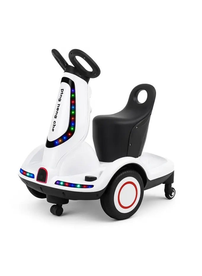 ريكسا سكوتر كهربائي للأطفال بأربع عجلات - محركان، أضواء LED وموسيقى، قابل لإعادة الشحن - Image 3