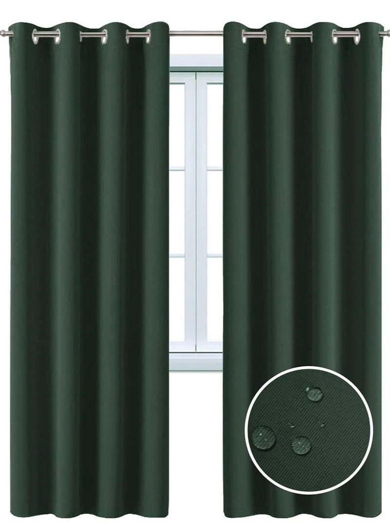 Gerenic Outdoor Curtains Waterproof Blackout Thermal Insulated Gazebo Shade with Grommets Windproof Blackout Curtain for Indoor Privacy Curtain for Bedroom, Pergola, Porch, Patio, Balcony, Garden (1 Panel) - Image 2