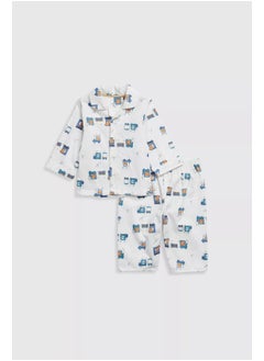 mothercare Animal Transport Woven Baby Pyjamas  - Image 2