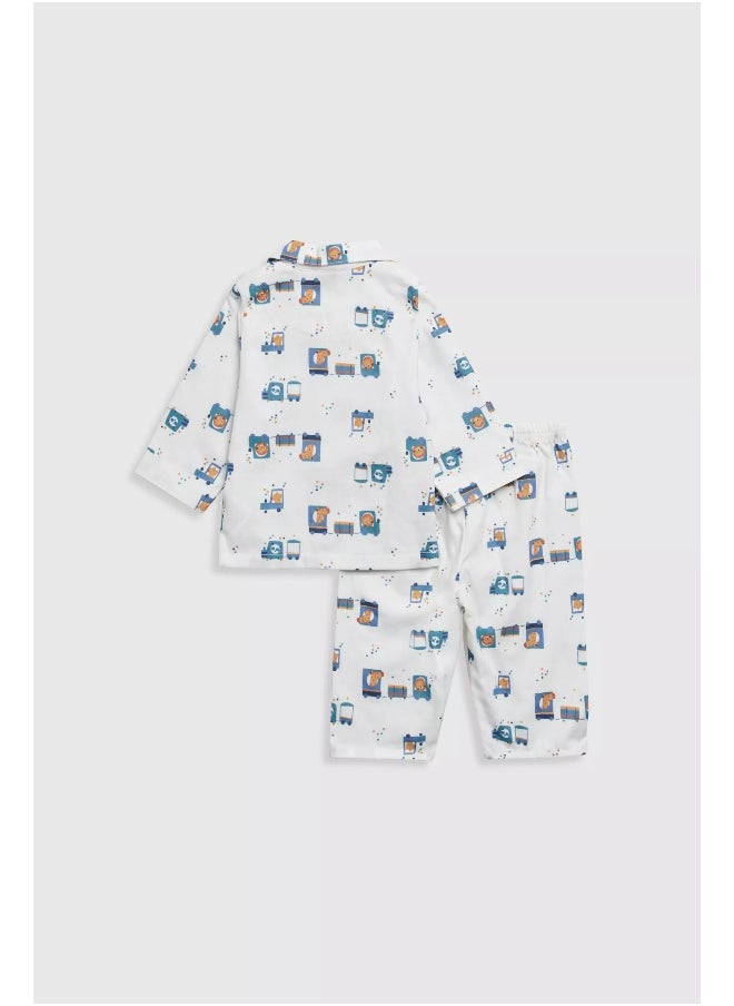 mothercare - Animal Transport Woven Baby Pyjamas - Image 1