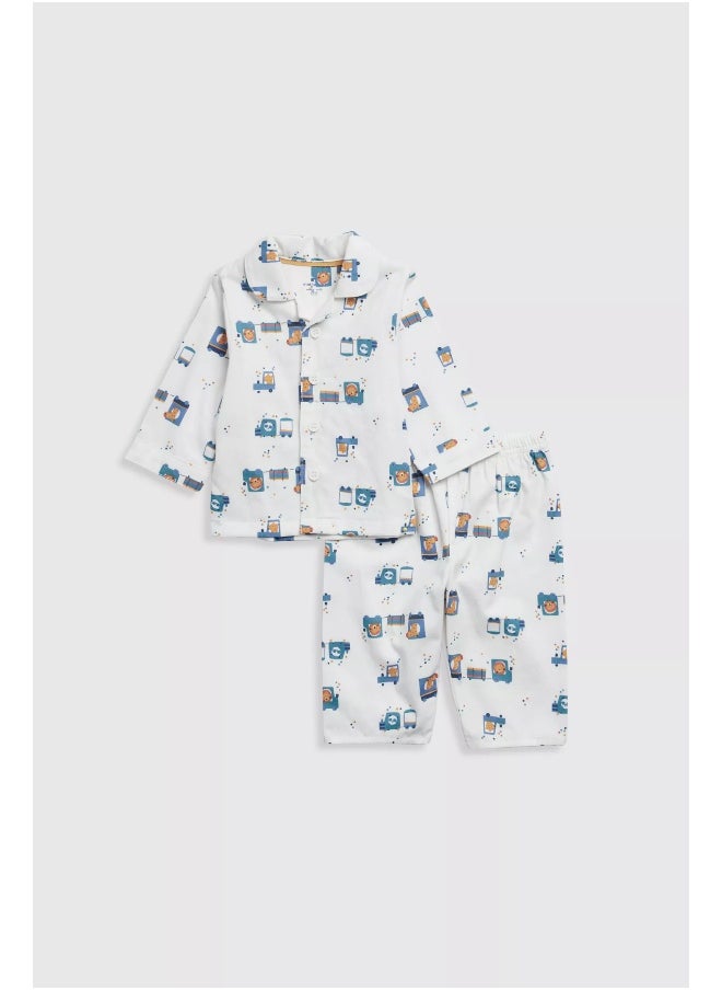 mothercare - Animal Transport Woven Baby Pyjamas - Image 1
