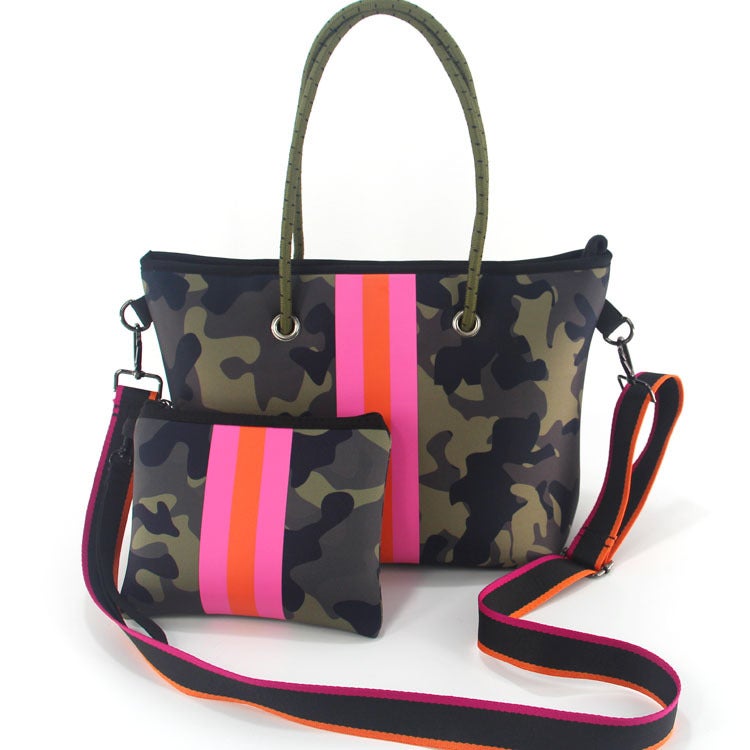 Diving Material Tote Bag Outdoor Women'S Shoulder Bag Zipper Large Capacity Portable Beach Bag - Image 1