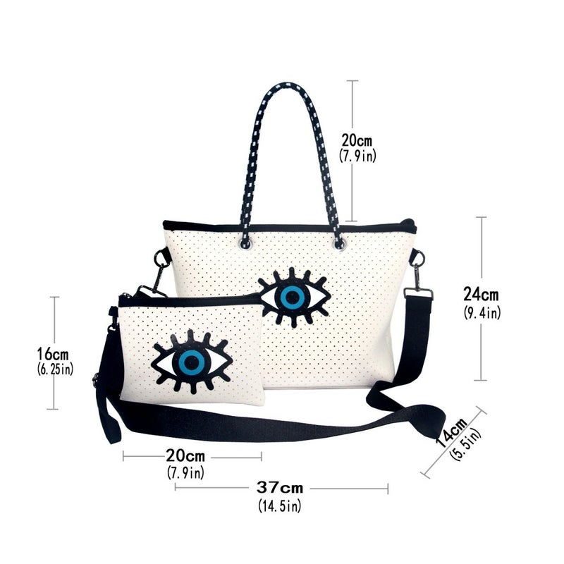 Diving Material Tote Bag Outdoor Women'S Shoulder Bag Zipper Large Capacity Portable Beach Bag - Image 4