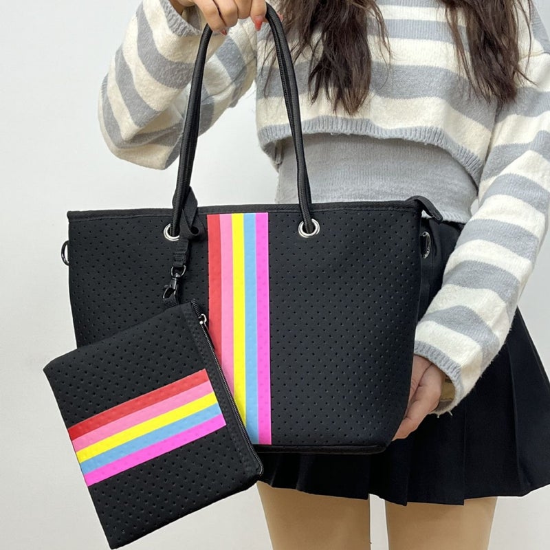 Diving Material Tote Bag Outdoor Women'S Shoulder Bag Zipper Large Capacity Portable Beach Bag - Image 3