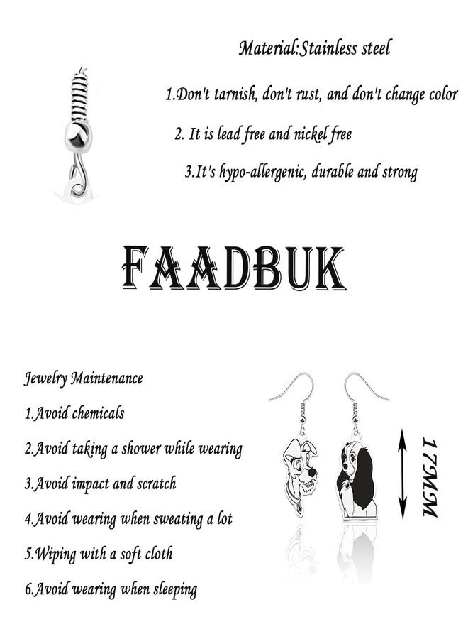 FAADBUK أقراط مستوحاة من فيلم الرسوم المتحركة FAADBUK، هدية لمحبي الكلاب، هدية لمحبي L & T (أقراط نسائية و T) - Image 2