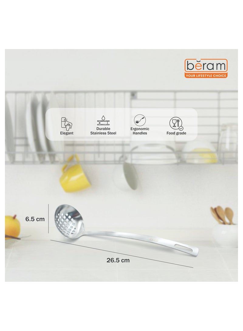 BERAM Skimmer Strainer Stainless Steel Skimmer Soup Ladle Elegant Design Cooking Utensils Kitchen Tool for Frying Straining and Draining (6 CM) - Image 2