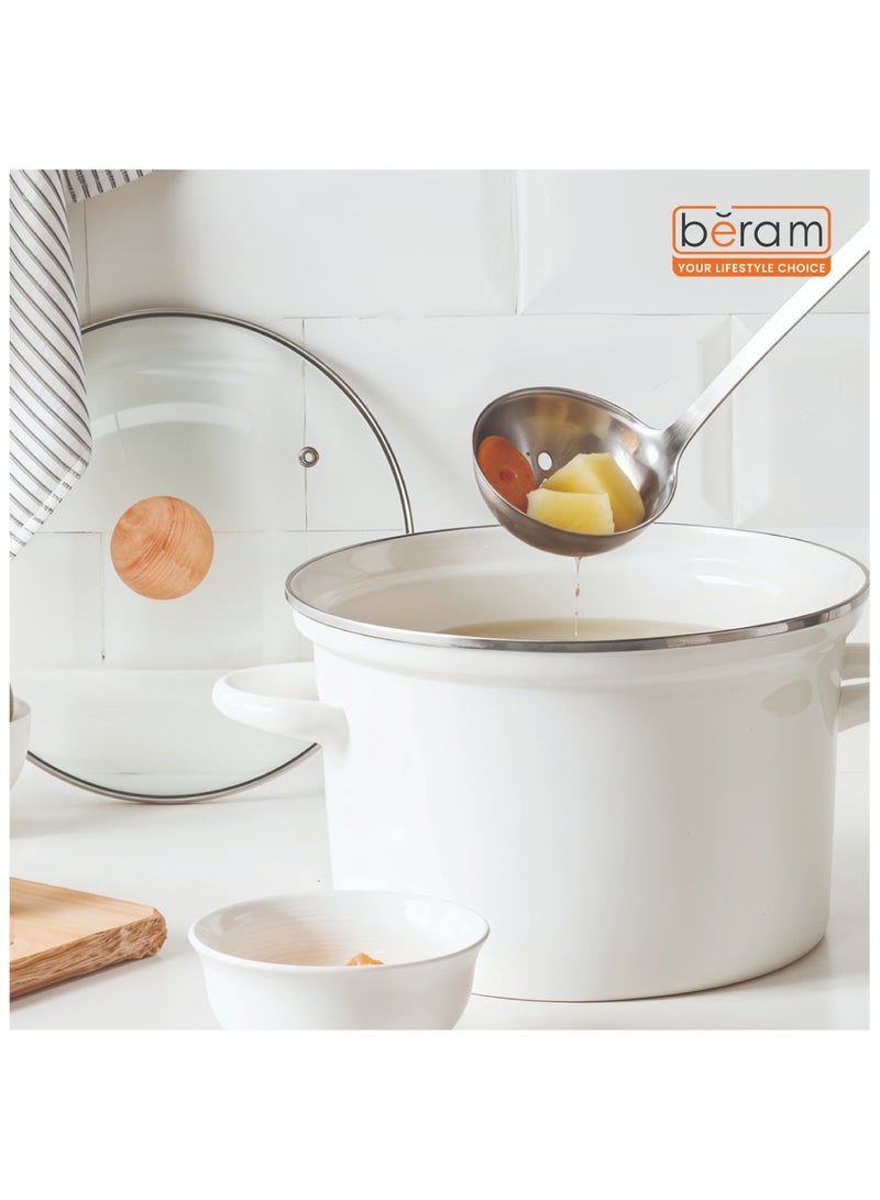 BERAM Skimmer Strainer Stainless Steel Skimmer Soup Ladle Elegant Design Cooking Utensils Kitchen Tool for Frying Straining and Draining (6 CM) - Image 3