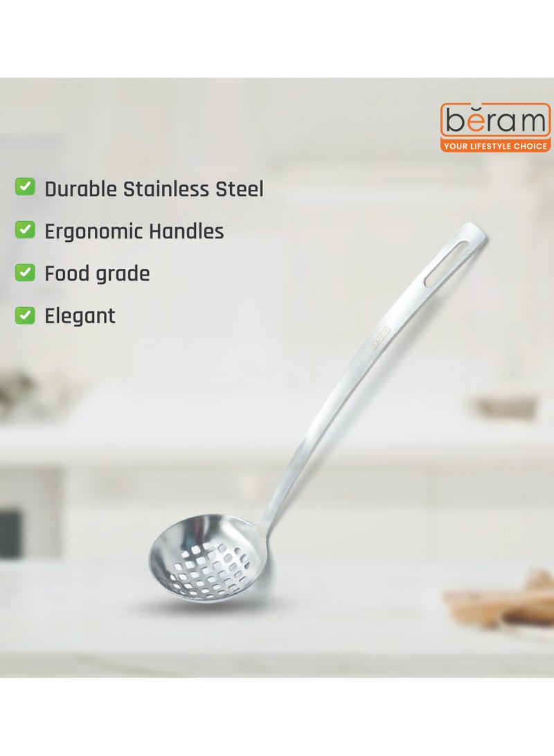 BERAM Skimmer Strainer Stainless Steel Skimmer Soup Ladle Elegant Design Cooking Utensils Kitchen Tool for Frying Straining and Draining (6 CM) - Image 5