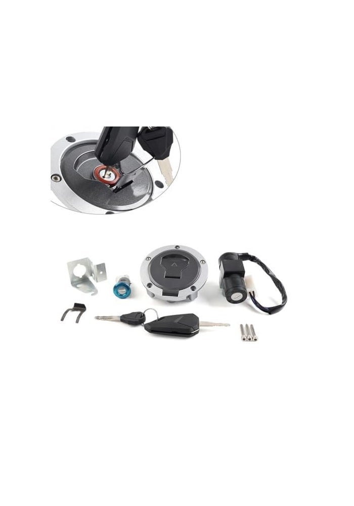 Yurefax Motorcycle Gas Tank Fuel Cap and Ignition Switch Set - Image 5
