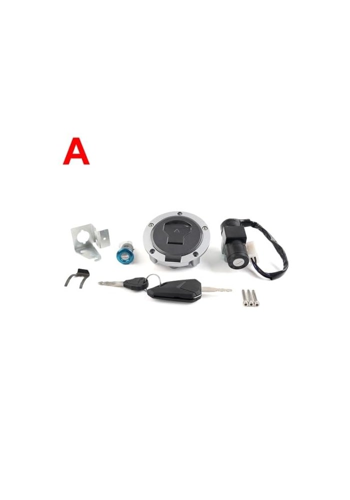 Yurefax Motorcycle Gas Tank Fuel Cap and Ignition Switch Set - Image 2