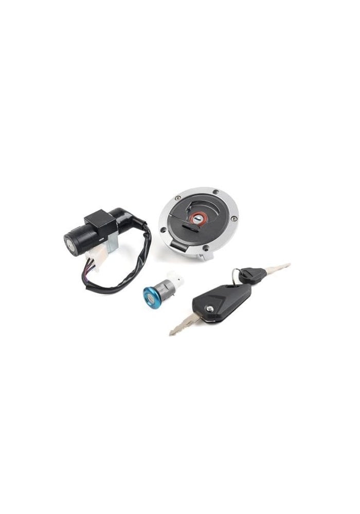 Yurefax Motorcycle Gas Tank Fuel Cap and Ignition Switch Set - Image 1