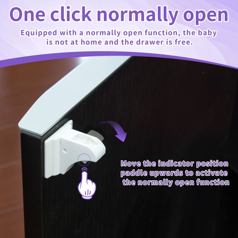 8pcs Safety Magnetic Cabinet Locks With 2 Keys No Drill Invisible Adhesive Drawer Locks For Kitchen Cabinet And Drawers - Image 3