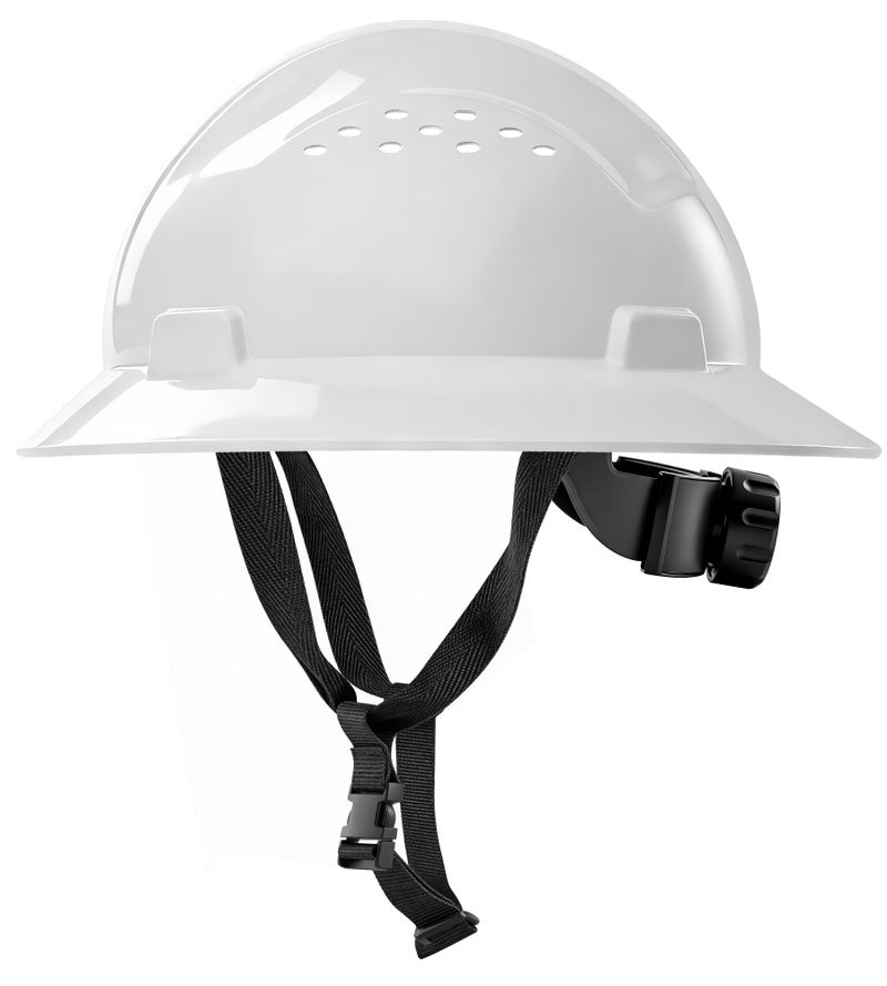 AnTools White Full Brim Hard Hat, OSHA Approved Construction Helmets for Men, 4-Point Adjustable Suspension, ANSI Z89.1 - Image 1