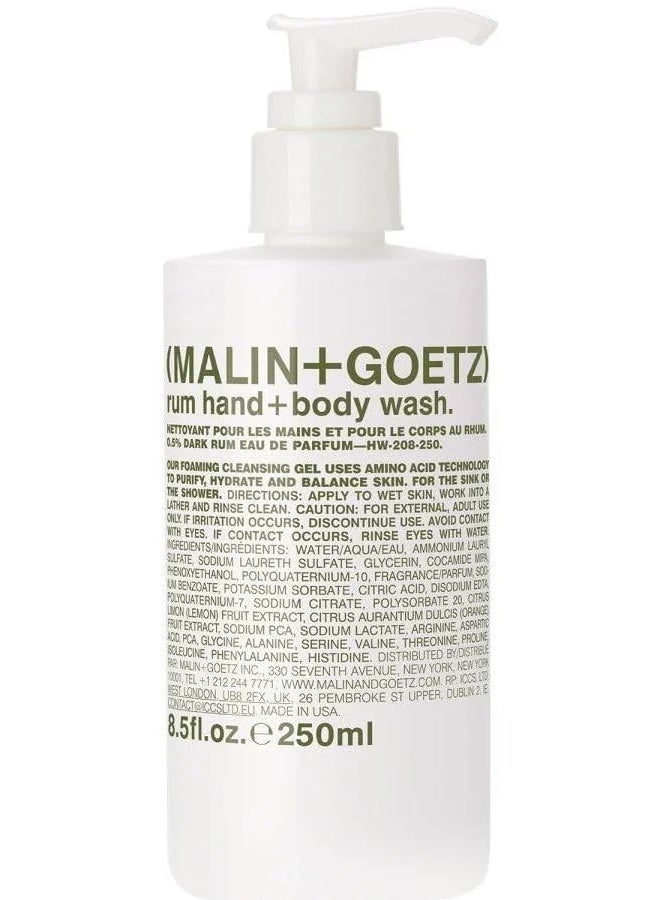 MalinGoetz MALIN+GOETZ Rum Hand + Body Wash 250ml - Image 1