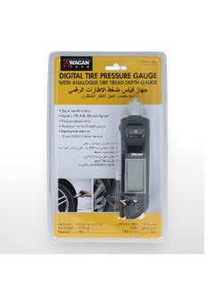 WAGAN Battery Powered Digital Tire Pressure Gauge with Analogue Tire Tread Depth Black 15.5 x 4 x 2.5 cm 2127  - Image 1