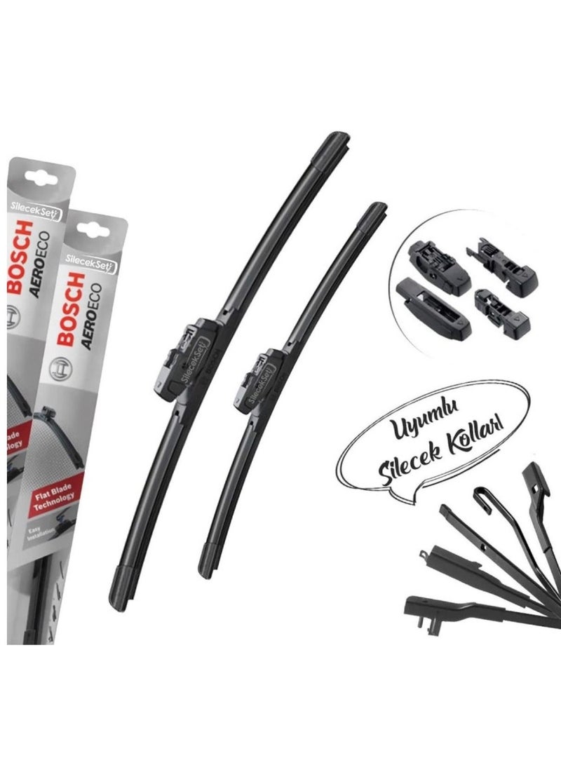 BOSCH Aeroeco Front Window Wiper Blades Driver Side And Passenger side For Infiniti QX30 Sep. 2016 - 2023 - Image 3