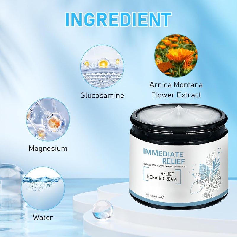 Omaky Magnesium Cream for Sleep MagnesiumRelief Bone Healing Cream Soothing Magnesium Lotion Natural Joint Relief Gel for NeckWaistBack Hand Feet and Legfor All Skin Types4oz113g2pcs - Image 3