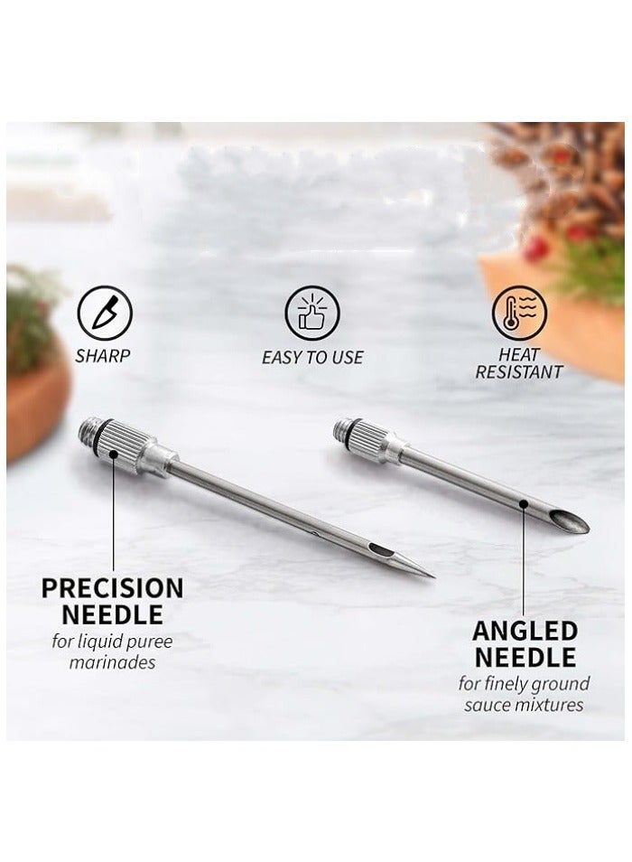 Kitchen Stainless Steel Turkey Baster for Cooking - Food Grade Metal Turkey Baster Syringe & Silicone Suction Bulb - Turkey Baster Large Size - Includes 2 Detachable Needles and Cleaning Brush - Image 3
