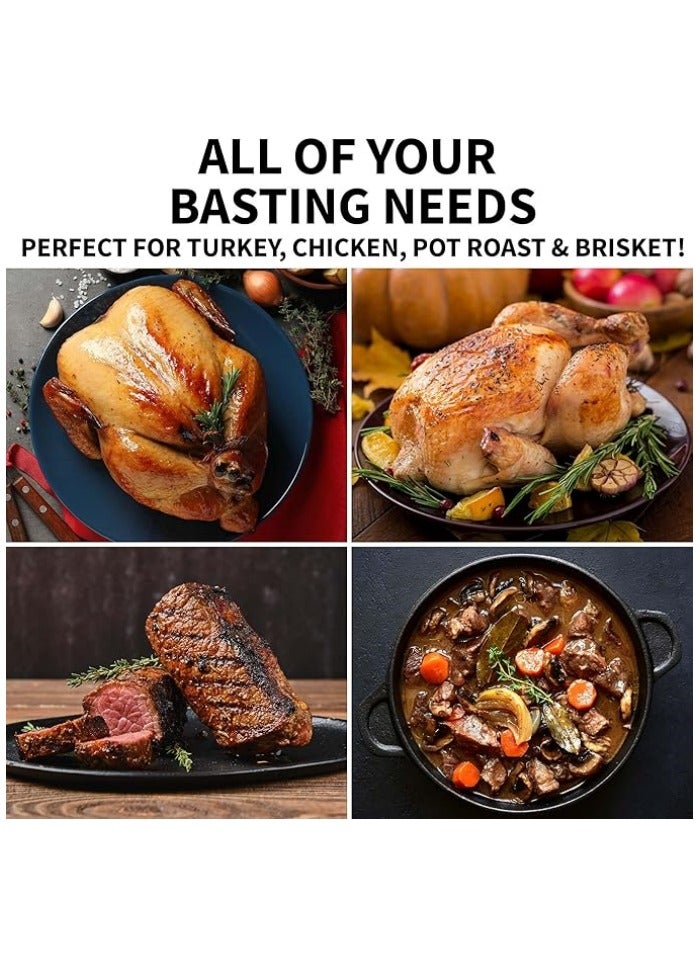 Kitchen Stainless Steel Turkey Baster for Cooking - Food Grade Metal Turkey Baster Syringe & Silicone Suction Bulb - Turkey Baster Large Size - Includes 2 Detachable Needles and Cleaning Brush - Image 4